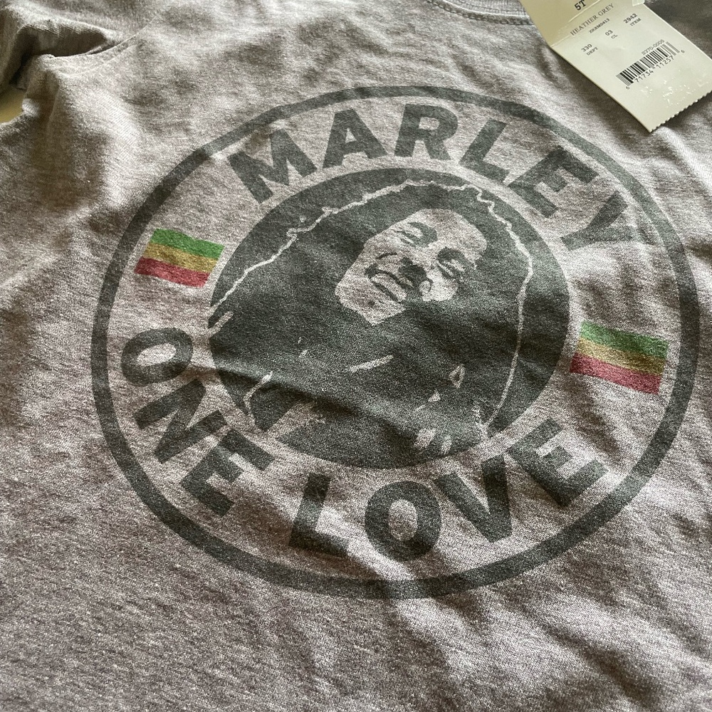 BOB MARLEY "ONE LOVE" TODDLER SIZE 5T UNISEX SHORT SLEEVE T SHIRT NWT